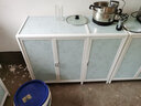 坚唯厨房柜子洗碗水槽柜简易组装经济型铝合金碗柜出租房不锈钢灶台柜 6门 左盆带碗架长147cm 实拍图