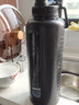 恩尔美（nRMEi）超大容量大号防摔玻璃水杯男手提便携直饮茶杯夏季耐高温泡茶杯子 哑光黑2000ML【手提+直饮+茶仓】 实拍图