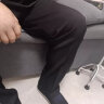 老爷车秋天宽松休闲裤男爸爸裤中老年高腰长裤冬季加厚加绒裤男士直筒裤 春秋不加绒(款)黑灰色 常规 3XL 体重140-160斤 实拍图