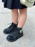 泰兰尼斯儿童靴子春季新款黑色短靴圆头可爱女童马丁靴 黑色 27码 内长17.0/适合脚长16.0 晒单实拍图