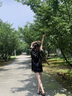 俞兆林冰丝睡裙女夏季薄款短袖夏天性感蕾丝可外穿女士睡衣家居服 NSXER-6680黑色 L (建议100-120斤） 实拍图