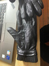 七匹狼真皮手套男士触屏手套男长款冬季保暖防风防寒骑行绵羊皮防水手套 黑色款式一 M 实拍图