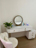 睡小蛙包安装岩板梳妆台化妆桌奶油风轻奢感卧室现代简约一体桌子 米白色80桌 +柜+智能镜+懒人椅 实拍图