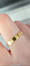 中国黄金（CHINA GOLD）黄金戒指光面钻纹硬金素圈戒指情侣对戒金戒指生日礼物女 17圈号/约2.1g 实拍图