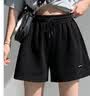 雪茜曼（XUEXIMAN）运动短裤女高腰显瘦百搭华夫格休闲裤宽松A字阔腿夏季针织热裤 实拍图