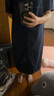 对白简约通勤短袖连衣裙女2026夏新款设计感分割宽松直筒显瘦裙子 深海蓝 M 实拍图