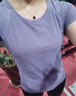 瑜伽少女瑜伽服女夏薄款高级感专业跑步运动套装速干时尚仙气健身服 紫色短袖+黑色长裤 M (95-110斤) 实拍图
