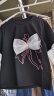 安奈儿童装儿童长袖T恤女童假两件甜美打底衫2024春新 黑色 150  晒单实拍图