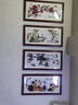 紫腾随轩梅兰竹菊挂画新中式四联壁画中国风四条屏客厅沙发背景墙画装饰画 图4 40*80cm*4红木色实木框 实拍图