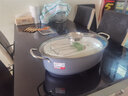 炊大皇（COOKER KING）蒸锅蒸鱼锅蒸鱼神器不粘锅加厚椭圆油炸锅煎锅电磁炉煤气灶通用蒸煮锅具 蒸鱼锅（蒸架+瓷盘+防烫夹） 实拍图