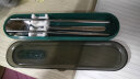 双枪（Suncha）食品级304不锈钢便携餐具筷子个人专用学生成人筷勺盒 孔雀绿 实拍图