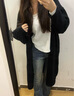 茯见中长款外套针织衫开衫女装春秋宽松慵懒风毛衣外套百搭通勤上衣 黑色【长款-建议80-130斤】 实拍图