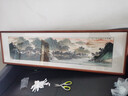 泓砚国画山水画靠山图客厅风景流水生财装饰沙发背景墙壁办公室挂画 新款铜角工艺165*50cm/幅 实拍图