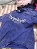 至唯 重磅美式复古水洗短袖t恤男做旧潮流牌高街体恤oversize5分袖T夏 JB5211蓝色 L【推荐105-120斤】 实拍图