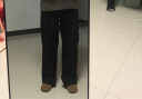 无印良品（MUJI）女式横竖弹力丝光斜纹轻便宽版裤(股下73cm)裤子长裤休闲裤 黑色 M (160/66A) 实拍图