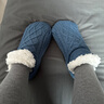 槿城加绒加厚地板袜女室内居家袜子地板鞋大人袜套秋冬儿童防滑底棉袜 翻毛蓝色 1双 34-39（24cm） 实拍图