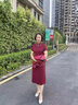 欧巴顿十一喜婆婆婚宴装平时可穿结婚妈妈礼服高贵旗袍春秋两件套连衣裙 2316红色 常规 【上衣+裙子】套装 2XL 建议100-115斤左右 实拍图