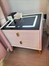 大海边智能床头柜卧室床头实木客厅简约带锁床边小户型轻奢置物收纳柜 【指纹锁+无线充+USB+灯】米白 【新升级】全身实木款50*40*46cm 实拍图