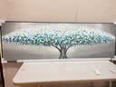 墨派（Mopai）手绘油画客厅装饰画肌理画沙发背景墙挂画奶油风横幅抽象大气壁画 黄金海岸 150x50cm手绘油画 实拍图