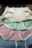 美·雅·挺4条装女士内裤女式纯棉高腰全棉蕾丝大码收腹内裤无痕三角短裤头 果绿+蓝色+粉色+肤色 L码【适合80-105斤】 实拍图