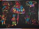 科朗鑫盛 开学必备 儿童炫彩diy手工刮刮画小学生益智刮画纸a4美术涂鸦刮蜡纸 A4 20张【送竹笔+模板】 实拍图