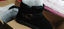 ZHR雪地靴女中筒加绒加厚时尚防滑女靴反绒牛皮平底棉鞋女学生保暖长毛绒短靴女 P29F 黑色 37 实拍图