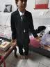 罗蒙儿童西装套装主持人礼服中大童钢琴毕业演出服花童男童表演西服狂 黑色：外套+裤子+领带+领结 150 实拍图