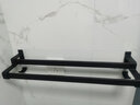 帝瑪（DIMA）浴室毛巾架免打孔太空铝黑色短款毛巾杆壁挂式卫生间置物架 50cm长-毛巾双杆（免打孔） 实拍图