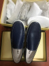 VOLO犀牛男鞋夏季透气商务休闲皮鞋男士一脚蹬软底皮鞋 蓝色 39  实拍图