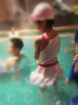 佑游儿童泳衣女童连体裙式中大童游泳衣学生女孩泳装 37202 粉色心心 XL（105-120CM） 实拍图