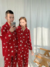 歌佰芬本命年情侣睡衣纯棉春秋冬季新婚休闲家居服结婚可外穿大红色睡衣 AA7742莱卡棉拉架 2XL 女+男XL 实拍图