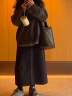 无印良品 MUJI 女式 丝光斜纹 裙子半身长裙秋冬季简约风纯棉全棉BEK37C2A 炭灰色 L(165/70A) 实拍图
