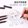 派通（Pentel）JM20-BE鸭嘴笔绘图笔 漫画笔草图笔绘画速写勾线笔 商务签字笔 红色 实拍图