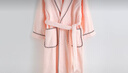 金号A类纯棉浴衣浴袍男女毛巾料宽松系带式 柔软吸水情侣秋冬季家居服 3907粉红色+纯棉 175#（身高155-175cm） 实拍图