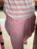 蕉内（Bananain）王一博同款305H纯棉睡衣男女士100%棉情侣家居服短袖短裤套装夏季 【长裤款条纹女】蕾粉横条纹 M 实拍图