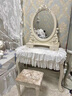田园驿站欧式实木梳妆台卧室高级感梳妆柜梳妆台一体卧室化妆桌梳妆台轻奢 1米/妆台+妆镜+妆凳 实拍图