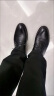 意尔康男鞋圆头商务正装鞋时尚单鞋系带皮鞋 97420W 黑色 40 实拍图