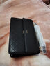 红谷新款时尚牛皮单肩斜挎包菱格设计链条腋下包包女  七夕情人送女友 漆黑 实拍图