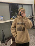 Colombass潮牌联名秋季新款美式复古卫衣男潮ins连帽宽松oversize外套 驼色(面料升级) XL 实拍图