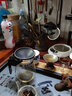 尚言坊 创意陶瓷茶滤茶叶过滤网家用功夫茶具茶漏茶隔滤茶器茶宠摆件 3黑陶款过滤组-茶漏 实拍图