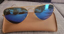 雷朋（RayBan）太阳镜经典飞行员彩膜墨镜开车司机驾驶骑行镜0RB3025可定制 礼物 112/4L金色镜框偏光蓝色反光镜片 尺寸58 实拍图
