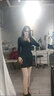 诗蒂淑辣妹纯欲拉链针织连衣裙女御姐修身显瘦长袖秋冬女装包臀紧身短裙 黑色 L 【建议105-115斤】 实拍图