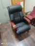 盛宁 老板椅真皮牛皮可躺办公椅按摩家用实木四脚大班椅书房会议椅子 黑色普通牛皮 不加脚踏 不加按摩 实拍图