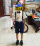 GOKU男童礼服套装幼儿园演出服背带裤夏季小主持人儿童西装毕业服花童 蓝色 130（建议体重43-50斤） 晒单实拍图