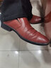 红蜻蜓男鞋春季牛皮透气男士皮鞋商务休闲鞋英伦风套脚鞋子男软皮工作鞋 浅棕色 39 245mm 实拍图