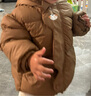 巴拉巴拉童装儿童羽绒服男童女童冬连帽外套加厚宝宝三防萌趣造型 咖啡50853 白鸭绒 100cm 实拍图
