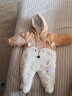 嘉贝艾尔婴儿衣服秋冬装加厚保暖棉衣婴儿连体衣包脚宝宝衣服0-1岁 狐狸黄色 80cm 实拍图
