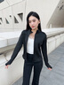 槿城加绒加厚瑜伽服女秋冬2025新款修身立领运动外套长袖拉链保暖上衣 星耀黑 H1151 M 适合95-110斤 实拍图