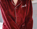 琼瑛睡衣女秋冬加厚男珊瑚绒情侣家居服保暖衣裤套装 男款-酒红色 XL 实拍图