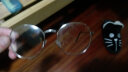 亨亚晟韩版复古文艺椭圆大框装饰眼镜架男女时尚金属平光镜眼镜 烟灰色 实拍图